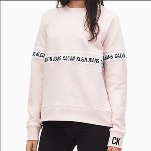 Calvin Klein Pink Sweatshirt with Logo Bands